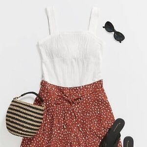 Anthropologie Maeve White Callie Side Button Tank